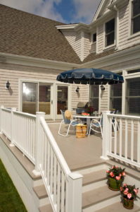 Back porch with table and chairs