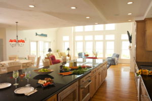 Large open kitchen with island